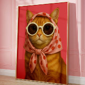 Chic Cat Funny Aesthetic Wall Art Print Poster