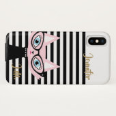 Chic Cat Monogram iPhone X Fall Case-Mate iPhone Hülle (Rückseite (Horizontal))