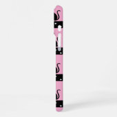 Chic Cat Monogram Pattern Customizable Initial iPhone Hülle (Linke Seite)