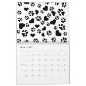 Chic Cat Muster Schwarz-Weiß Kalender (Mär 2027)