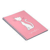Chic Cat Personalisiert Pink Notizblock (Rechte Seite)