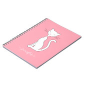 Chic Cat Personalisiert Pink Notizblock (Linke Seite)