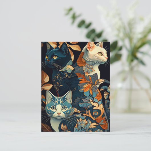 Chic Cat Postkarte (Stehend Vorderseite)