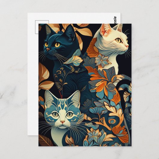 Chic Cat Postkarte (Vorne/Hinten)