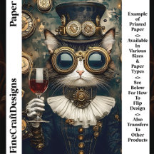 Chic Cat Queen Toastine Wine AH7 Scrapbook Paper