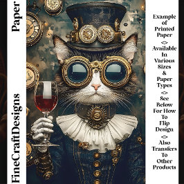 Chic Cat Queen Toastine Wine AH7 Scrapbook Paper