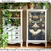 Chic Cat Queen Toasting, Red Wine CT9 Decoupage Seidenpapier