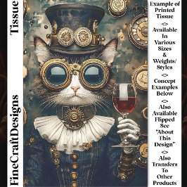 Chic Cat Queen Toasting, Red Wine CT9 Decoupage Seidenpapier