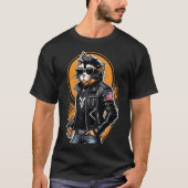 Chic Cat rockt eine Jacke und Brille T-Shirt (Vorderseite)