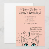 Chic Cat-Themed Geburtstagsfeier Einladung (Vorne/Hinten)