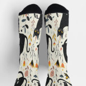 Chic Cat-Themed Socks Socken (Oben)