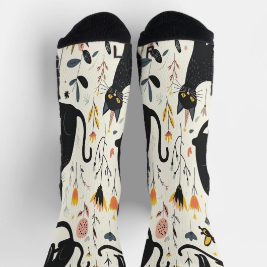 Chic Cat-Themed Socks Socken (Oben)