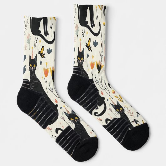 Chic Cat-Themed Socks Socken (Rechts)