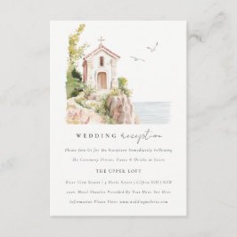 Chic Catholic Watercolor Church Wedeption Begleitkarte