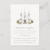 Chic Catholic Watercolor Church Wedeption Begleitkarte (Vorderseite)