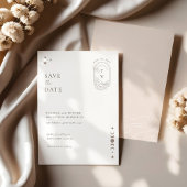 Chic Celestial Moon Stars Monogram Save the Date Einladung