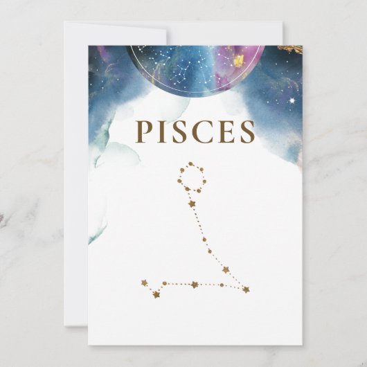 Chic Celestial Pisces Constellation Tischnummer (Vorderseite)