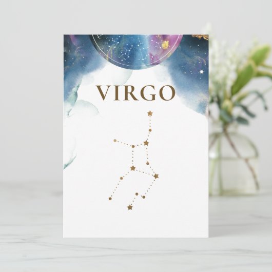 Chic Celestial Virgo Constellation Tischnummer (Stehend Vorderseite)