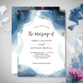 Chic Celestial Watercolor Starry Wedding Einladung