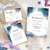 Chic Celestial Watercolor Starry Wedding Einladung