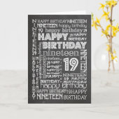 Chic Chalkboard alterspezifische 19. Geburtstagska Karte (Gelbe Blume)