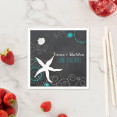 Chic Chalkboard Beach Wedding Serviette (Beispiel)