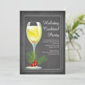 Chic Chalkboard Holiday Cocktail Party Einladung (Stehend Vorderseite)
