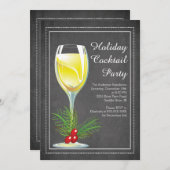 Chic Chalkboard Holiday Cocktail Party Einladung (Vorne/Hinten)
