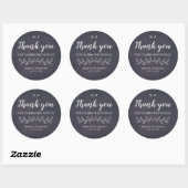 Chic Chalkboard Monogram Danke Gastgeschenk Hochze Runder Aufkleber (Blatt)