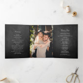 Chic Chalkboard Wedding Dreifach-gefaltete Programmkarte (Innenseite)