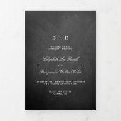 Chic Chalkboard Wedding Dreifach-gefaltete Programmkarte (Cover)