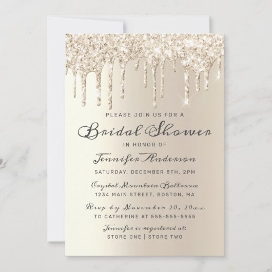 Chic Champagne Driving Glitzer Brautparty Einladung (Vorderseite)