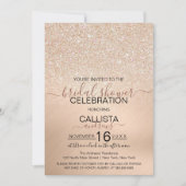 Chic Champagne Gold Glitzer Metallic Brautparty Einladung (Vorderseite)