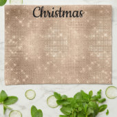 Chic Champagne Gold Sparkle Glitz Geschirrtuch (Gefaltet)