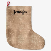 Chic Champagne Gold Sparkle Glitz Großer Weihnachtsstrumpf (Vorderseite)