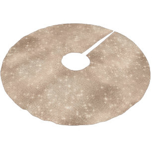 Chic Champagne Gold Sparkle Glitz Polyester Weihnachtsbaumdecke