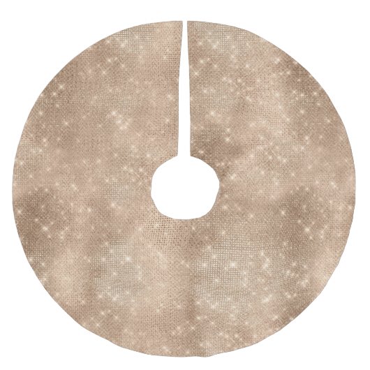 Chic Champagne Gold Sparkle Glitz Polyester Weihnachtsbaumdecke (Vorderseite)