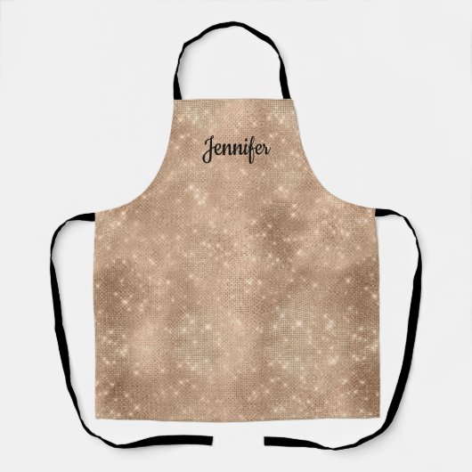 Chic Champagne Gold Sparkle Glitz Schürze (Vorderseite)