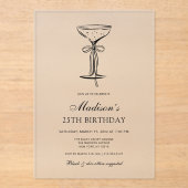 Chic Champagne Soirée Birthday Invitation Acryleinladungen (Vorderseite)