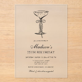 Chic Champagne Soirée Birthday Invitation Acryleinladungen