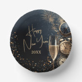 Chic Champagne Time Happy New Year Pappteller (Vorderseite)