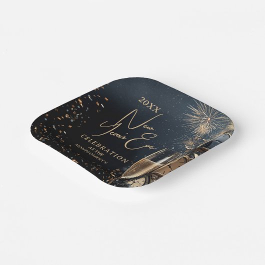 Chic Champagne Time New Year's Eve Pappteller (Gewinkelt)