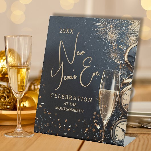 Chic Champagne Time New Year's Eve Party Sockelschild