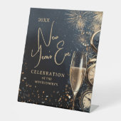 Chic Champagne Time New Year's Eve Party Sockelschild (Vorderseite)