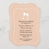 Chic-Champagne-Toast-Verlobungs-Party Einladung (Vorne/Hinten)