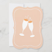 Chic-Champagne-Toast-Verlobungs-Party Einladung (Rückseite)