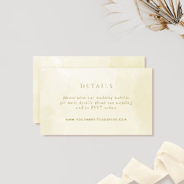 Chic Champagne Watercolor Wedding Details, Website Begleitkarte