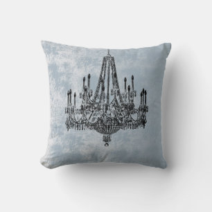 Chic Chandelier Blue Grunge Kissen