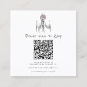 Chic Chandelier Blush Pink Bow Wedding RSVP Card Begleitkarte (Vorderseite)