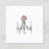 Chic Chandelier Blush Pink Bow Wedding RSVP Card Begleitkarte (Rückseite)